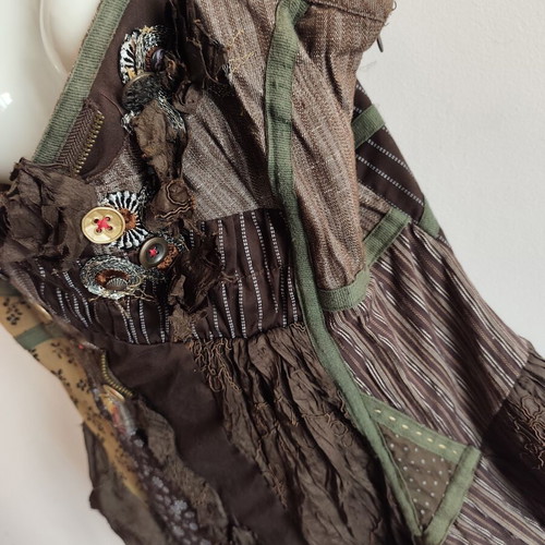 Brown chocolate corset blouse, new, 100% cotton, Parisian