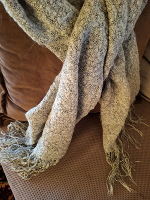 Benetton long boucle scarf like new, gray