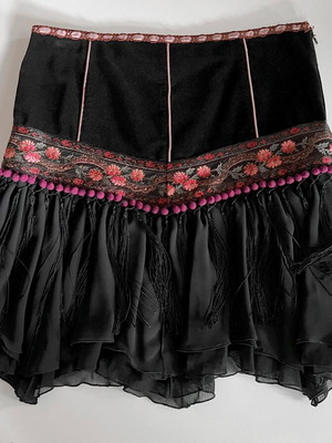 Voyage Passion skirt used, velvet and silk, vintage