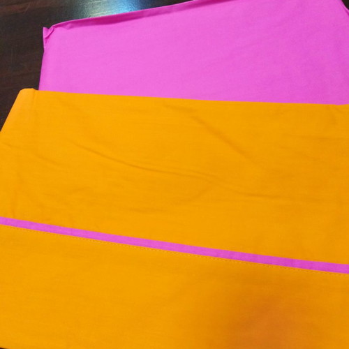 Baby crib sheet set fuchsia with orange, new cotton