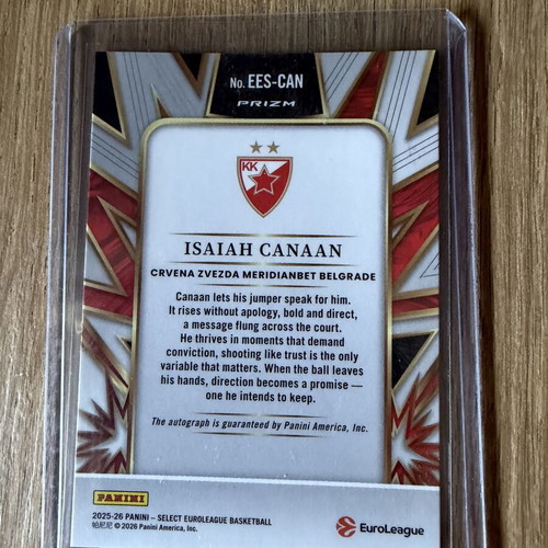 Isaiah Canaan Auto Explosion Panini EuroLeague card