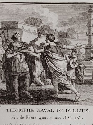 Triomphe Naval de Dullius 1790 гравюра