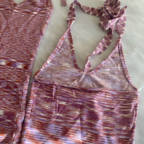 Dress and top set made from recycled materials, like new, colorful