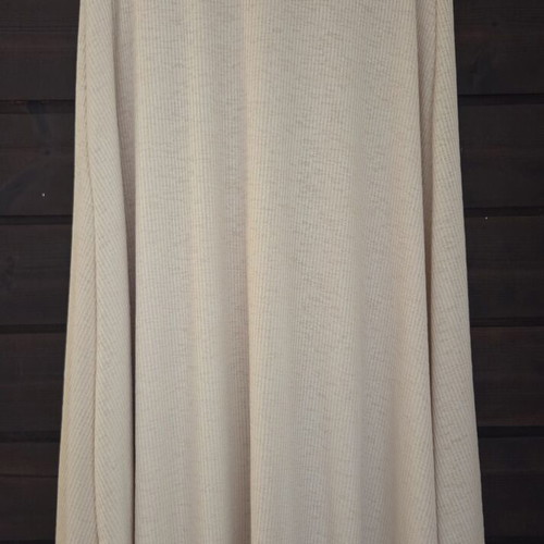 Mango knit midi flared A-line skirt, beige