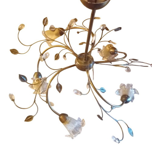 Bronze 5-Light Ceiling Lamp like new with Swarovski crystals