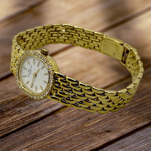 Baume Mercier ρολόι κοσμήμα ολόχρυσο 14 καράτια σαν καινούργιο με μπριγιάν