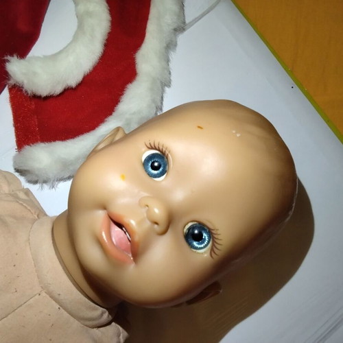 Vintage Baby Doll Mattel Fisher-Price 2001 34cm with Christmas Clothes used