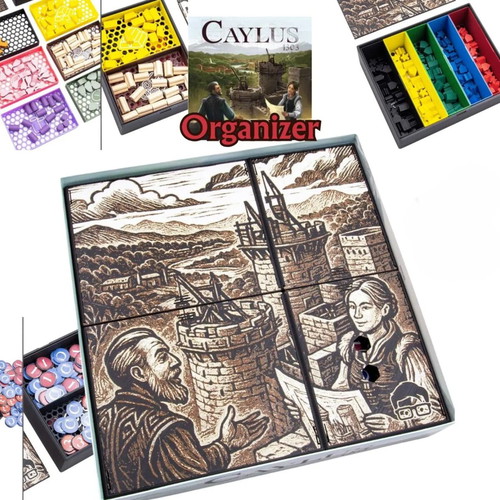 Caylus 1303 Insert Board Game Organizer with Sleeved Card Slots