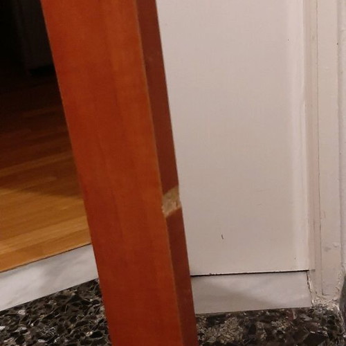 Wall mirror used, wooden, 80x70 cm