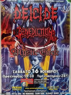 Deicide Benediction Mystic Circle concert poster Gagarin 205 November 2002