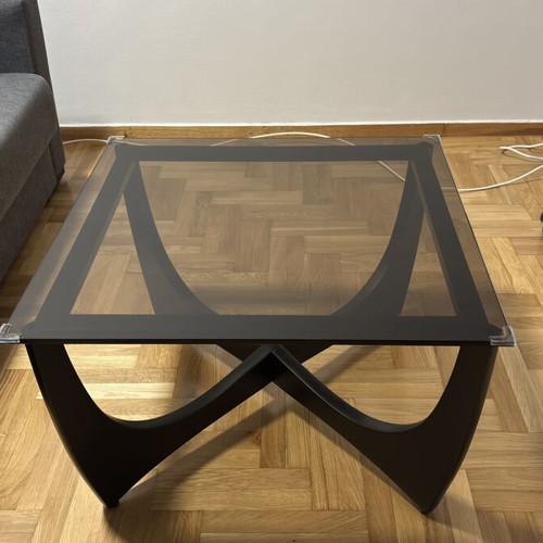 Glass coffee table 74x74x45 cm