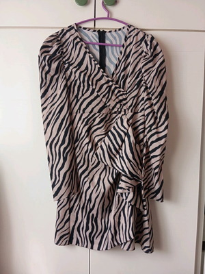 Wrap dress new, black and beige, size S