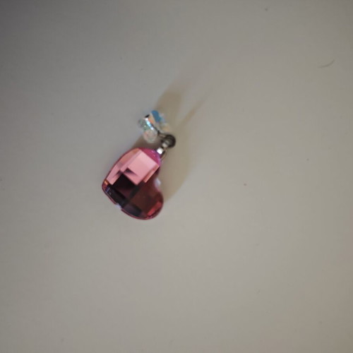 Swarovski heart charm used, pink