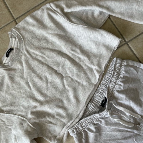 Pink Woman gray tracksuit set like new, worn once