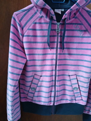 O'Neill vintage thick warm hoodie pink with blue stripes