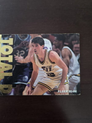 Fleer John Stockton 1995-96 card & Panini Jeff Hornacek 1991-92 NBA sticker set