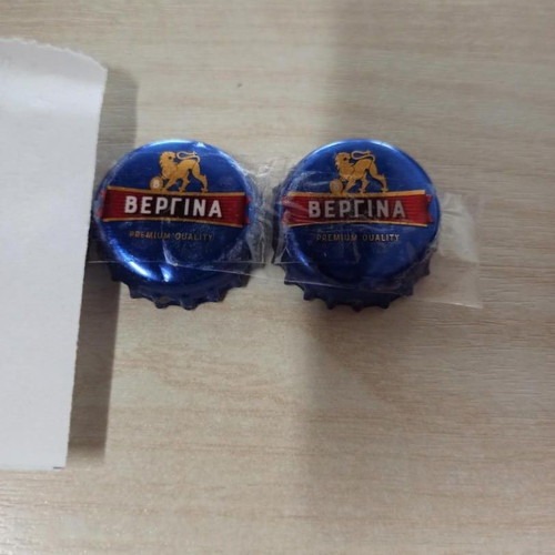 Vergina brewery caps used, factory signs Astir and GMP