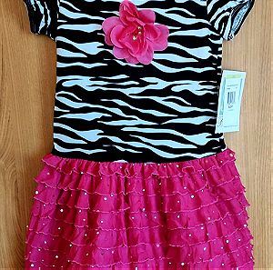 Φόρεμα Bonnie Jean USA (Zebra) για 3-4 ετών κορίτσι, καινούριο