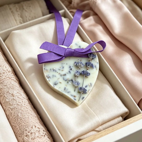 Luxury lavender gift set with soy wax and botanical sachet