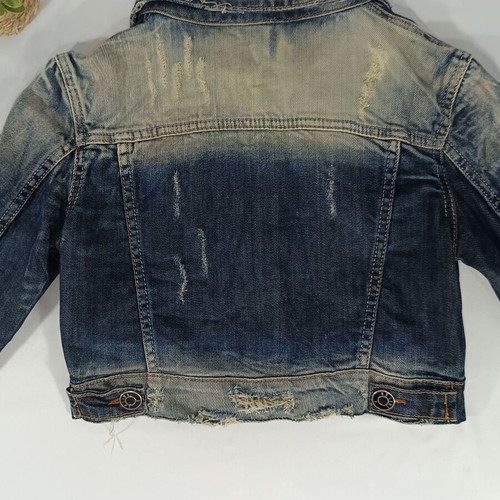 On Line cropped jean jacket like new, blue, size S