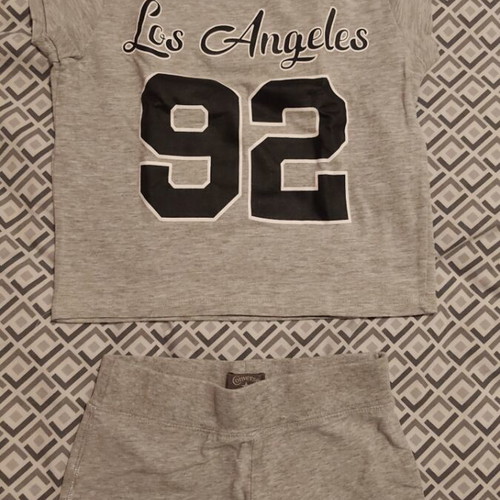 Converse summer set for girls with shorts, grey