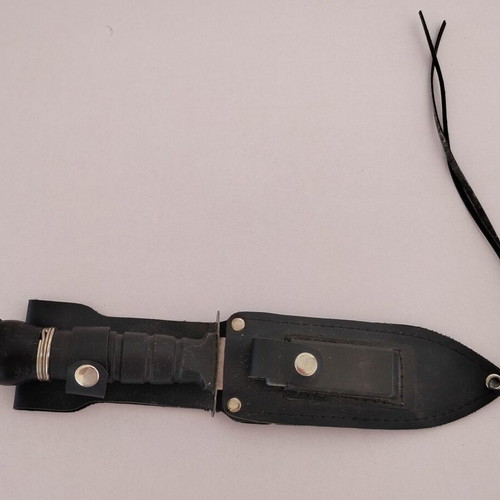 Diving knife with sheath used, 28cm length