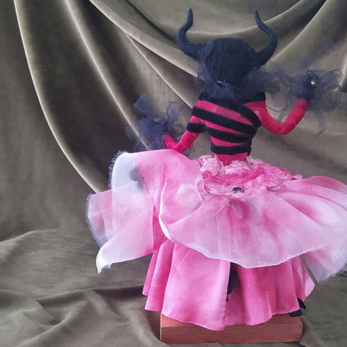 Handmade decorative doll Impala on wooden base new