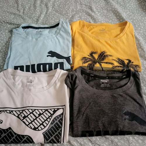 Puma short-sleeve shirts set used, size M, white and grey
