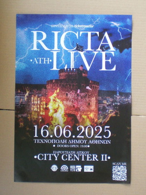 Promo poster RICTA Live για συναυλία στην Τεχνόπολη σαν καινούργιο