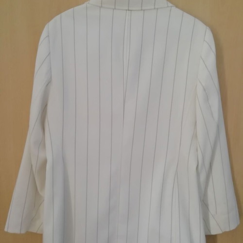 Ulla Popken women's jacket new, white with thin black stripe