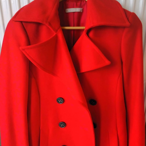 Stefanel wool coat like new, red and orange, size S