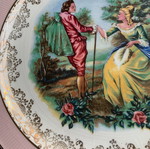 Πιάτο Vintage Barrats of Staffordshire 1950 με ζευγάρι Fragonard
