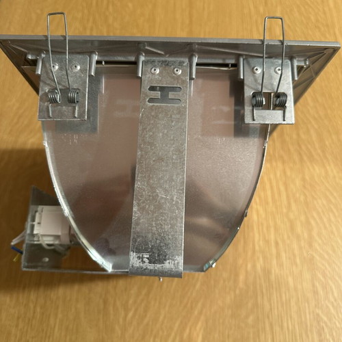 Recessed square LED ceiling light 20×20cm, grey metallic