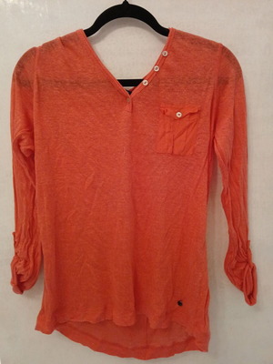 Cecil Orange Coral Long Sleeve Fine Knit Top size M like new