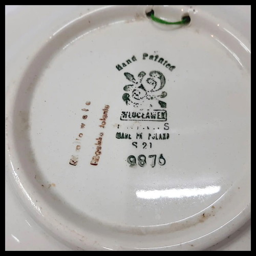 Vintage Polish Hand-Painted Ceramic Wall Plate 29 cm like new