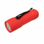 Flashlight 9 LED red new, 10cm with strap