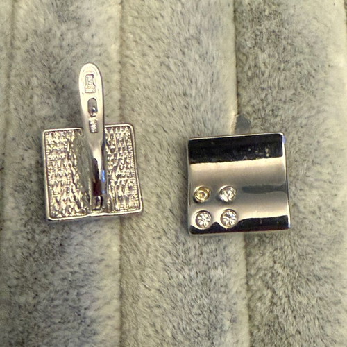 Jenavi silver earrings new with Swarovski crystals