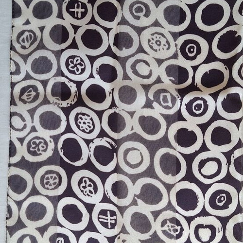 Vintage geometric scarf dark aubergine and ecru like new