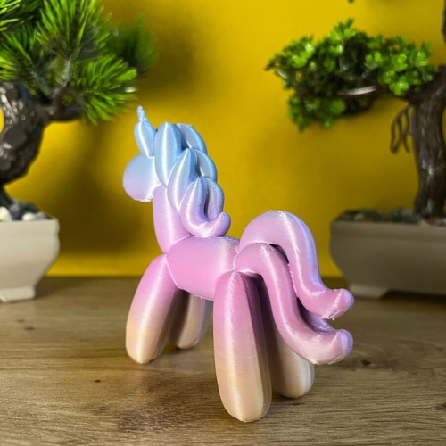 Handmade 3D printed balloon style unicorn, new, pastel ombre