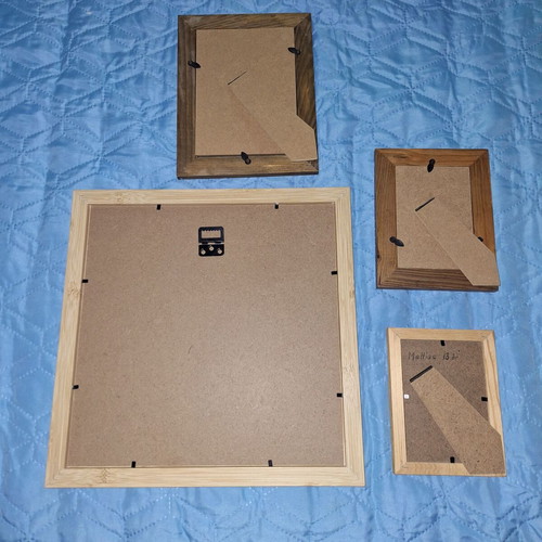 Photo frames used, set of 4 with glass and sizes 34x34, 23x18, 18x14, 15.5x12 cm