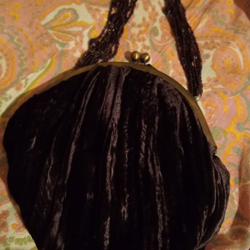 Marks & Spencer velvet evening bag new, brown and purple