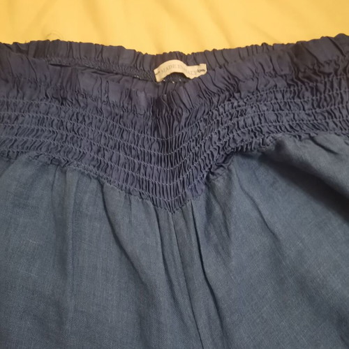 Linen pants and blouse set like new, electric blue