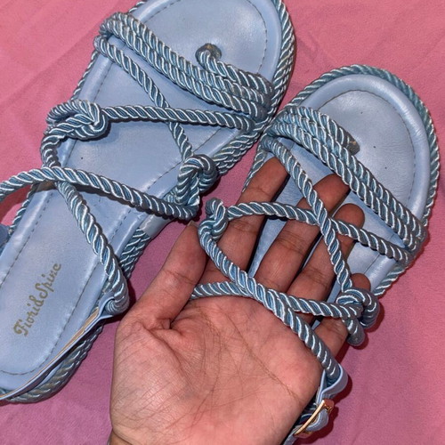 Rope Sandals like new, size 40, blue flat design