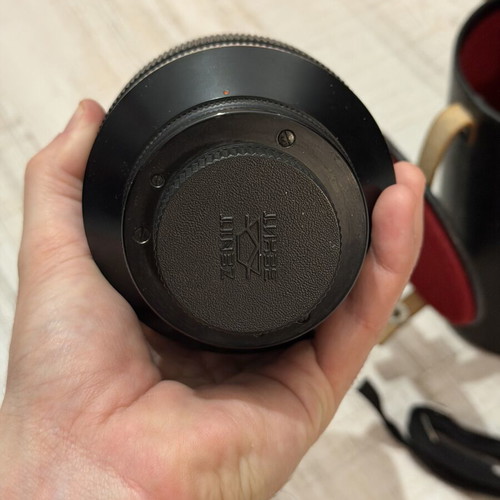 Carl Zeiss Jena DDR Sonnar 200mm f/2.8 MC lens used with Praktica B mount and original case
