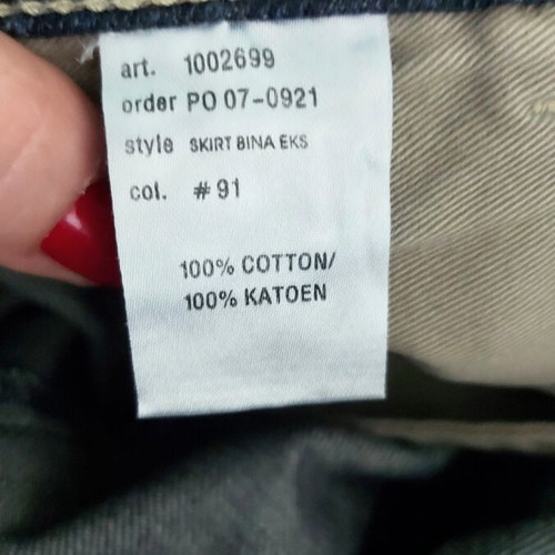 Ekseption denim skirt used with buttons, faded effect, leather emblem