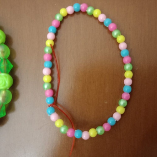 Handmade children's bracelets set of 2, colorful summer beads