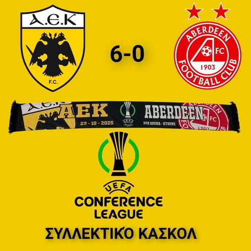 Collectible scarf of AEK with Aberdeen new