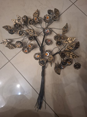 Metal Handmade Wall Decor Tree of Life like new, bronze and gold
