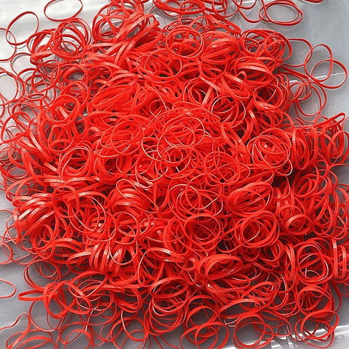 Silicone Hair Elastics Red Pack of 1000 New