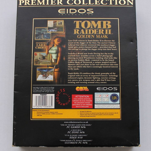 Tomb Raider II Golden Mask PC game used, 2-disk pack